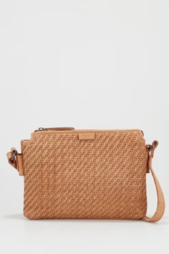 Step Weave Leather Crossbody Bag