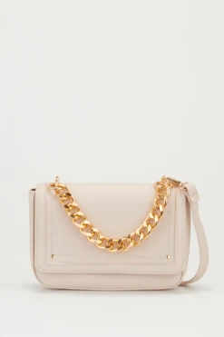 Chain Detail Flapover Bag